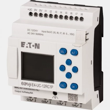 Sterownik 12/24VAC/DC 8 wejść cyfrowych (4 analogowe) 4 wyjścia przekaźnikowe EASY-E4-UC-12RC1P Eaton