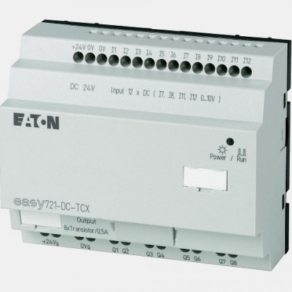 Sterownik 12 wejść cyfrowych oraz 8 wyjść tranzystorowych Eaton EASY721-DC-TCX