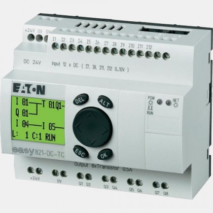 Sterownik 12 wejść cyfrowych oraz 8 wyjść tranzystorowych Eaton EASY821-DC-TC