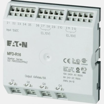 Moduł 12 wejść cyfrowych oraz 4 wyjść przekaźnikowych Eaton MFD-R16