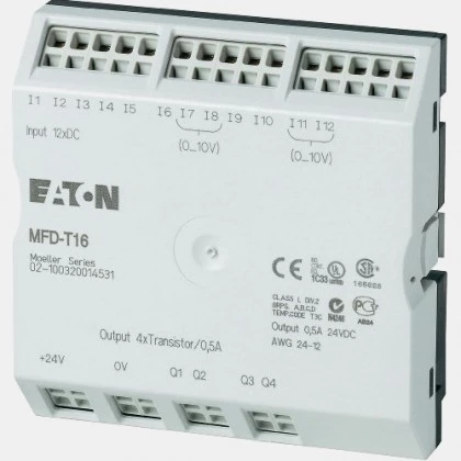 Moduł 12 wejść cyfrowych oraz 4 wyjść tranzystorowych Eaton MFD-T16