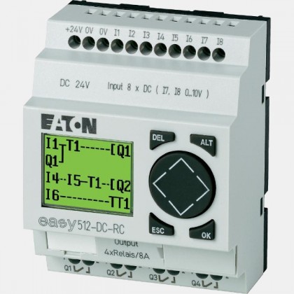 Sterownik PLC 8 wejść cyfrowych oraz 4 wyjść binarnych EASY512-DC-RC Eaton