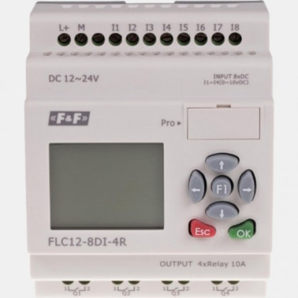 Sterownik programowalny FLC12-8DI-4R 8 wejść i 4 wyjść przekaźnikowych F&F