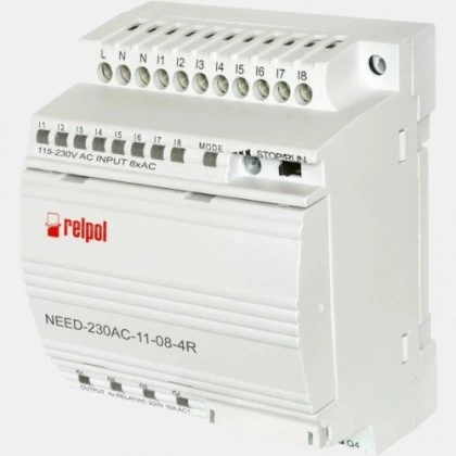 Sterownik PLC 8 wejść i 4 wyjścia przekaźnikowe NEED-230AC-11-08-4R Relpol