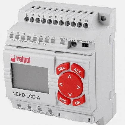 Sterownik PLC 8 wejść i 4 wyjść przekaźnikowych NEED-230AC-22-08-4R-D Relpol