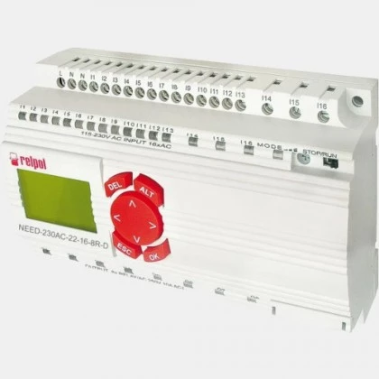 Sterownik PLC 16 wejść i 8 wyjść przekaźnikowych NEED-230AC-22-16-8R-D Relpol