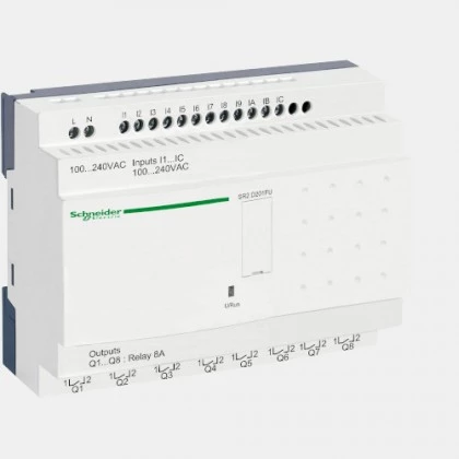 Sterownik SR2D201FU Zelio Logic 12 wejść dyskretnych i 8 wyjść cyfrowych