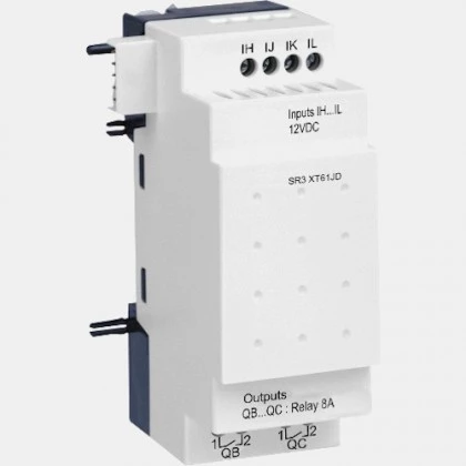 Moduł 4 wejść i 2 wyjść przekaźnikowych 12V DC Zelio Logic SR3XT61JD