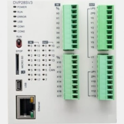DVP28SV311S Delta Electronics - Sterownik PLC 16 wejść i 12 wyjść tranzystorowych PNP