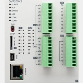 DVP20SX311T Delta Electronics - Sterownik PLC 8 wejść cyfrowych, 6 wyjść NPN, 4 wejścia analogowe i 2 wyjścia analogowe
