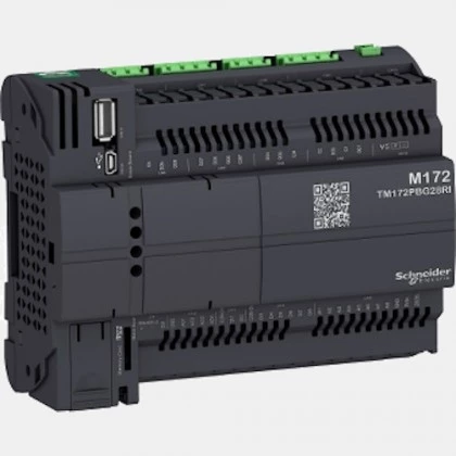 Sterownik PLC 8 wejść binarnych, 8 wejść analogowych, 4 wyjścia analogowe oraz 8 wyjąć binarnych TM172PBG28RI Schneider Electric