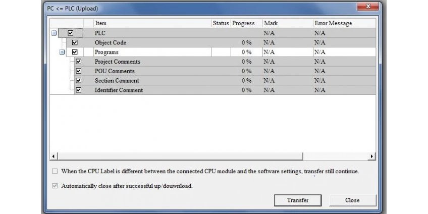 Pobieranie programu ze sterownika PLC Delta do ISP Soft