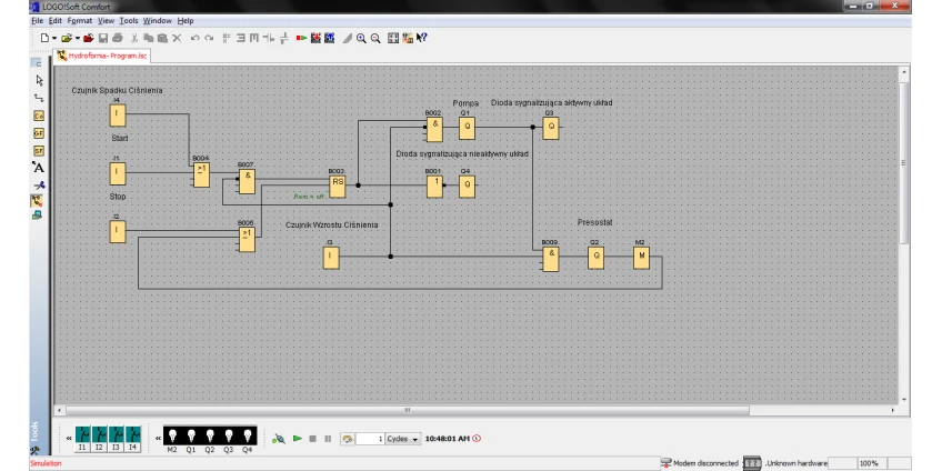 Program do hydroforni na LOGO! Soft Comfrt