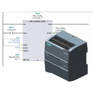 Komunikacja sterownika Siemens S7-1200  z falownikiem Delta VFD015E21A przy użyciu  protokołu Modbus RTU